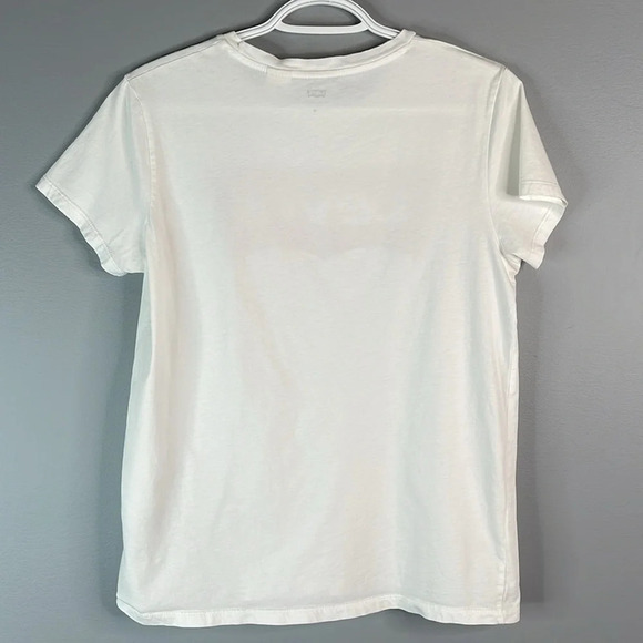 LEVIS White Red Tab Graphic Logo Crewneck T-Shirt Short Sleeve Cotton M - Picture 7 of 11